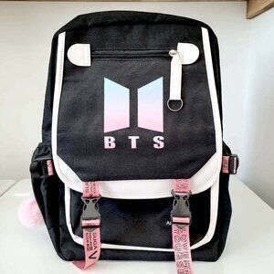 BTS 3D Printed Backpack USB Charging School Bag New Never Used